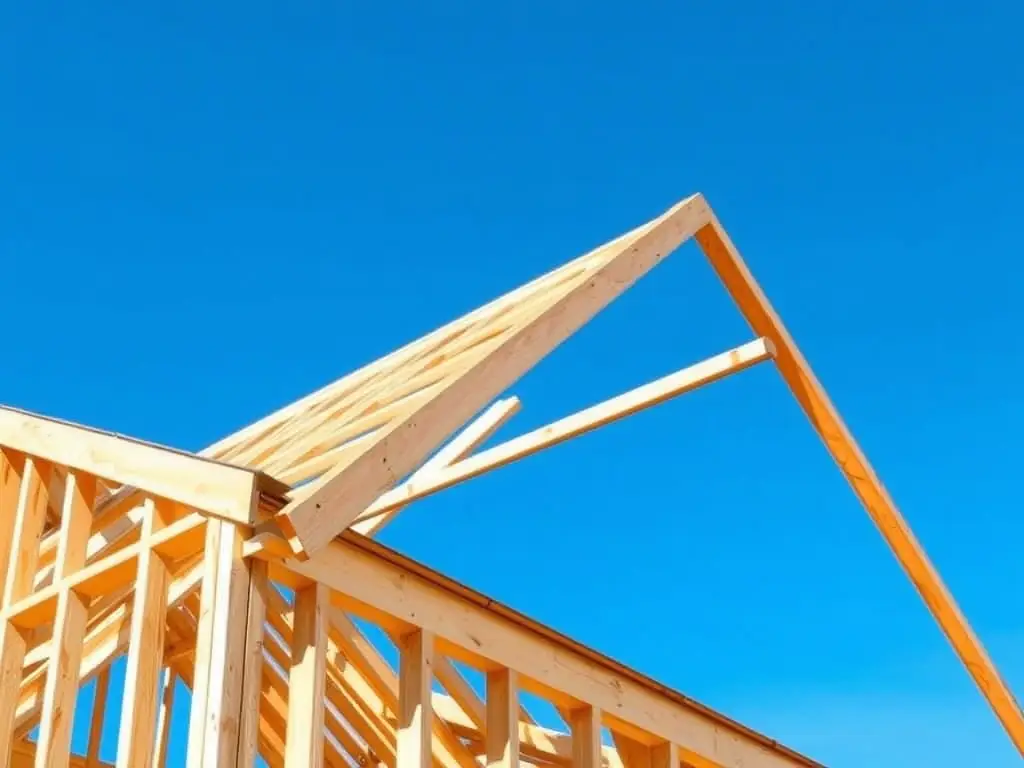 A sturdy 2x4 framing structure in a residential building, demonstrating the precision and quality of DSA Masonry & Home Improvement's framing services.